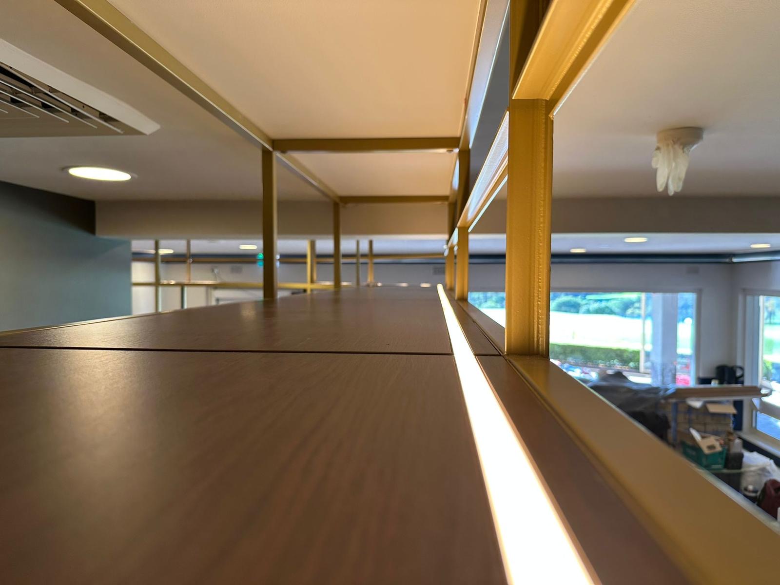 Recessed LED strip lighting in a shop display fit out
