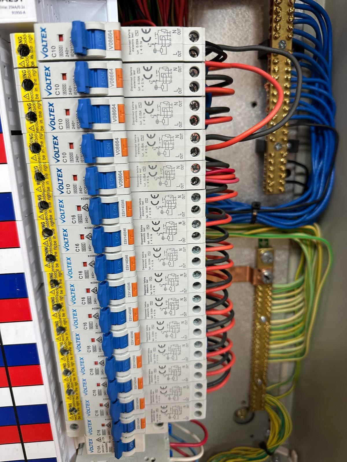 New switchboard with safety switches and circuit breakers